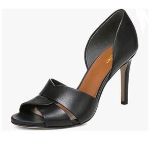 Pazzion Black Open Toe Slip On Stiletto Heel Two Pieces Sandals